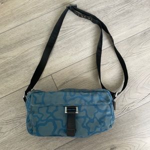 Tous Blue Signature Nylon Crossbody Handbag